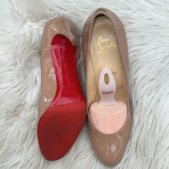 Christian Louboutin Nude Beige Patent Leather New Simple Pumps Size 40 1/2 - Picture 2 of 6